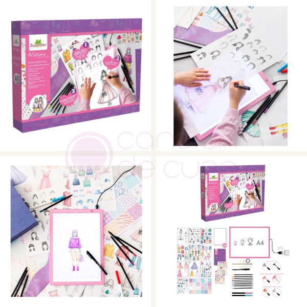 Mesa de Luz Taller de Moda Sycomore Kit Moda Infantil - Imagen 2