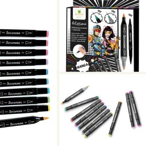 Rotuladores Manga Sycomore 10 Colores + Punta Fina